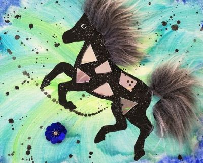 Collage mit Pferd